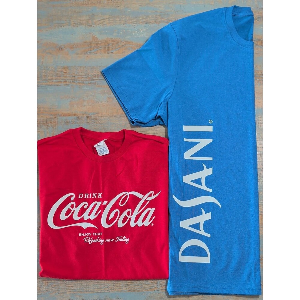 Coca Cola & Dasani Graphic Tee Bundle | Unisex Logo T-Shirts Size L/XL NWOT